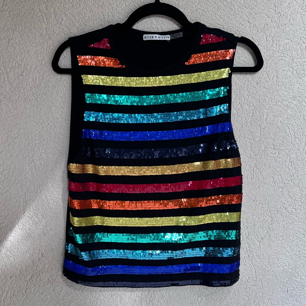 Alice + Olivia Sequins Tank